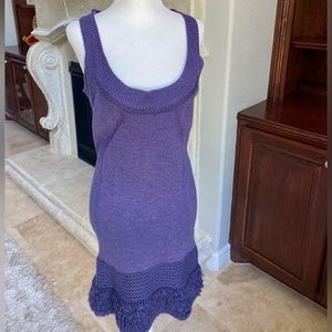 Nanette Lepore Purple Knit Sleeveless Dress